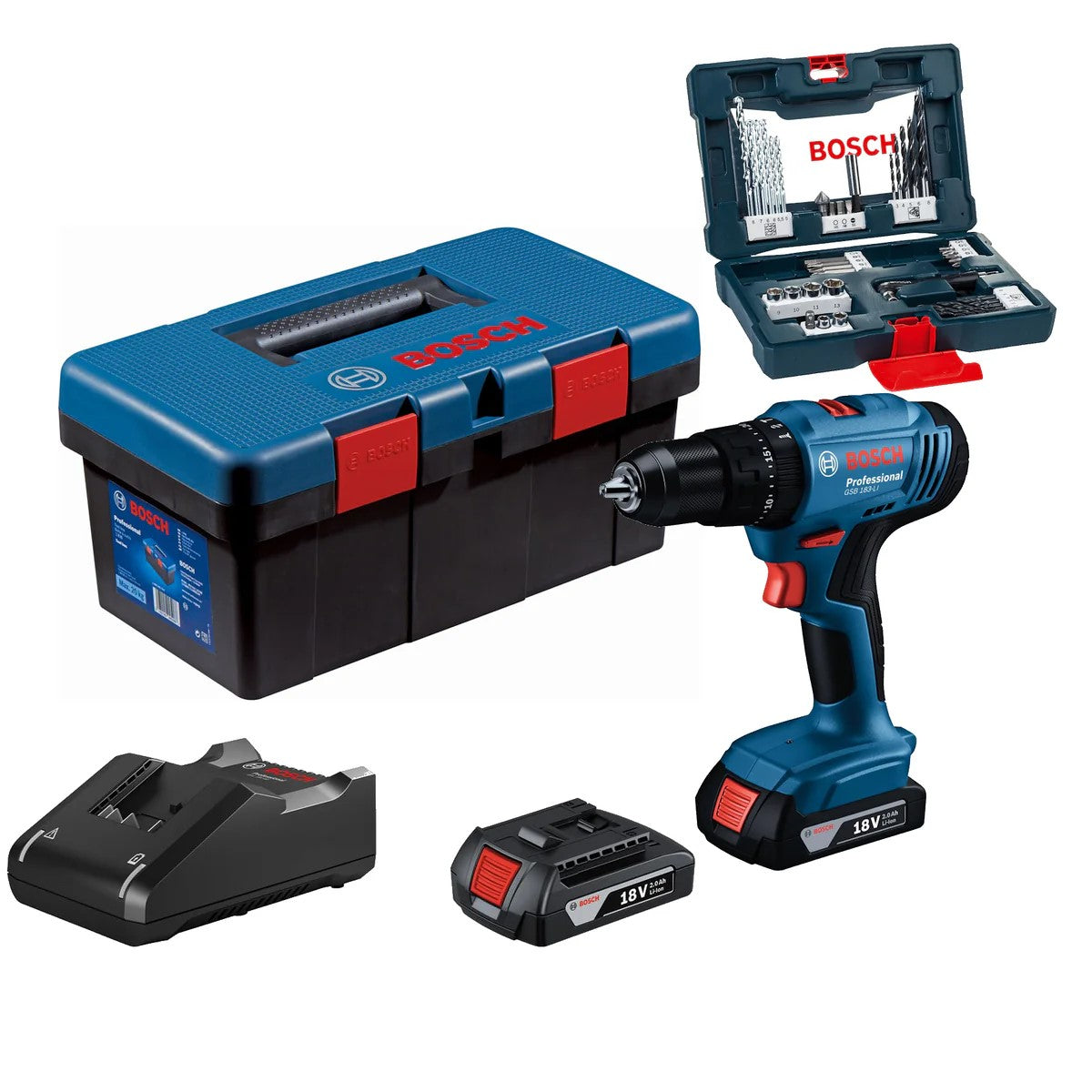 BOSCH GSB 183-Li Cordless impact Drill Driver, 18V Li-Ion Battery, wit