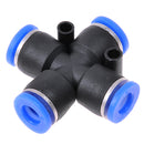 Cross Union Connector Four Way Pneumatic Air tube fittings Tube 4mm Model TPZA 4