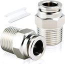 Pneumatic Metal Male Connector for 14mm Tube x 3/8" Thread – Model MPC14-03