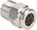 Pneumatic Metal Male  Connector for 6mm Tube x 1/2" Thread – Model MPC06-04