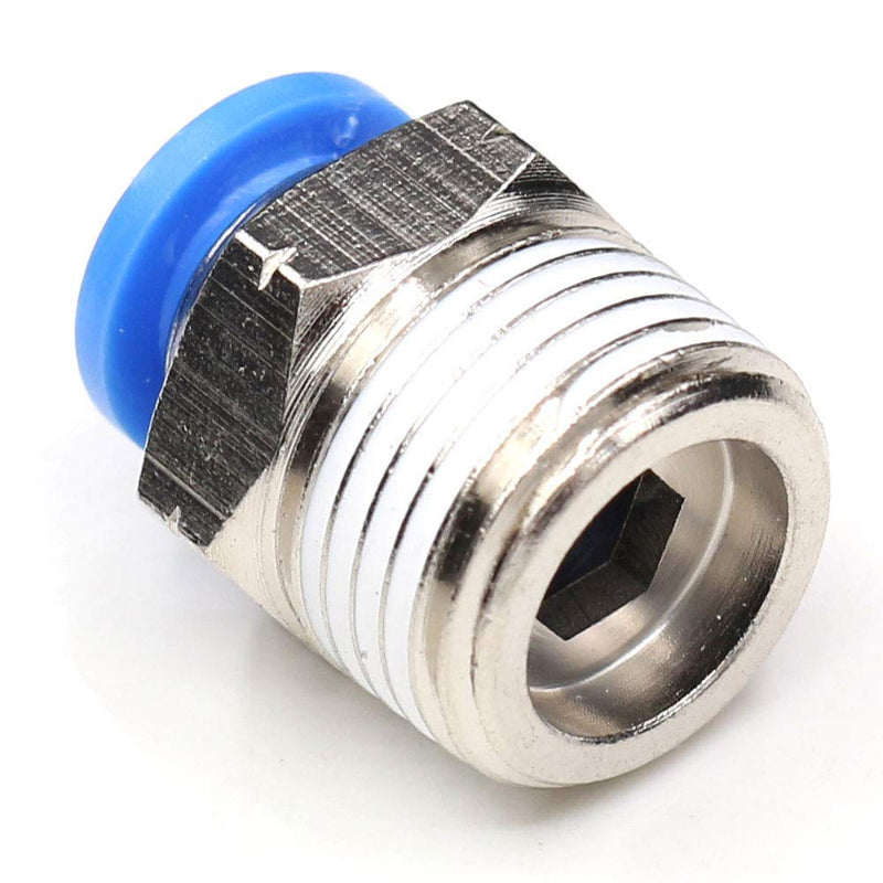 Male Connector Pneumatic Air tube fittings Thread 1/2-inch x Tube 10mm Model TPC-10-04