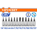 WADFOW 12 Pcs 1/4" Bit socket set - WST2414