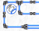 Pneumatic Union Tee Connector for 12mm–8mm–12mm Air Tubes – Model TPEW12-8