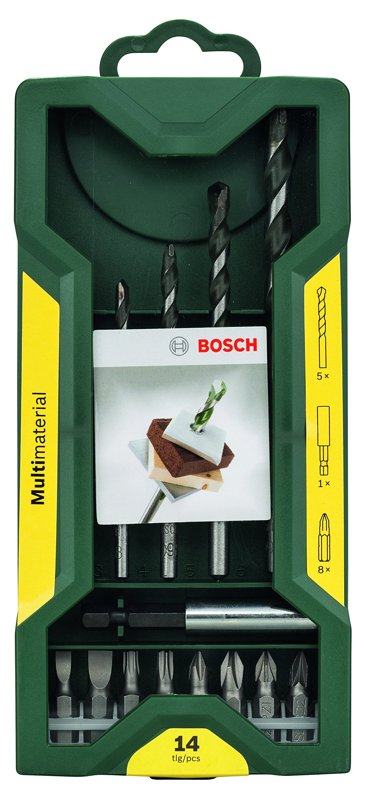 Bosch 14 Pcs Multi-Material drill bits + Screw drivers 2607017161
