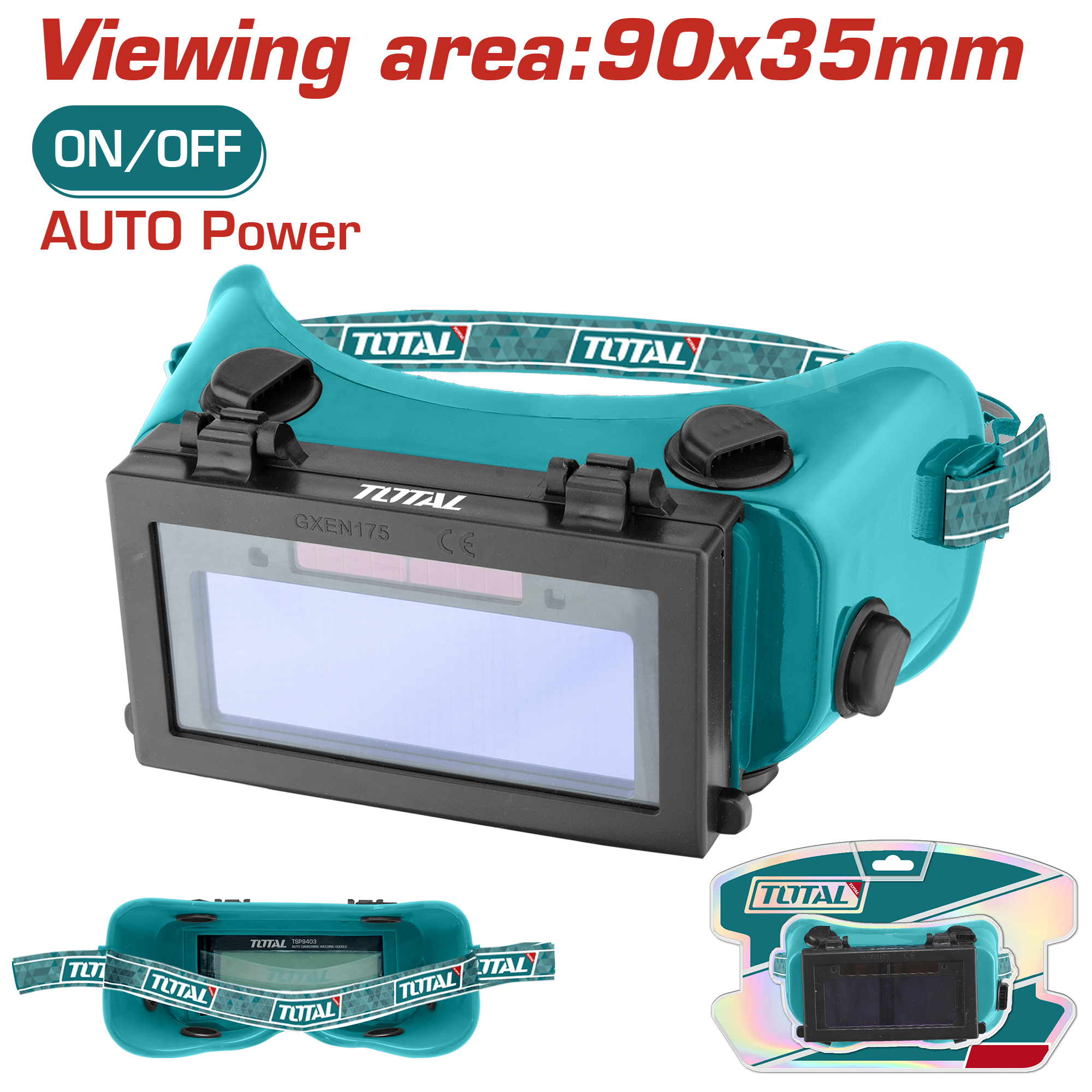 auto darkening welding goggle Total tools Auto-darkening welding goggle 90x35mm DIN 11