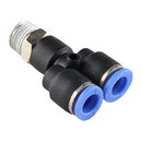 Pneumatic Male Y Connector for 2 Tubes x Male Thread – Model TPX