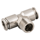 Pneumatic Metal Male Tee Connector for 8mm Tube x 1/4" Thread – Model MPT08-02