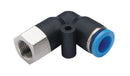 Female Elbow Pneumatic Connector 1/4" Thread x 10mm Tube – Model TPLF10-02