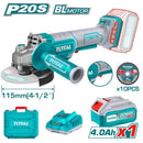Total tools Lithium ion Angle grinder 20 voltage With battery 4.0Ah  and charger And 10pcs cutting disc -TAGLI2111561