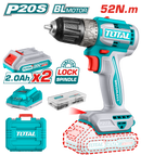 Total tools Brushless cordless drill 20V 52Nm + 2 pcs batteries + charger + 47 Pcs accessories TDLI20453