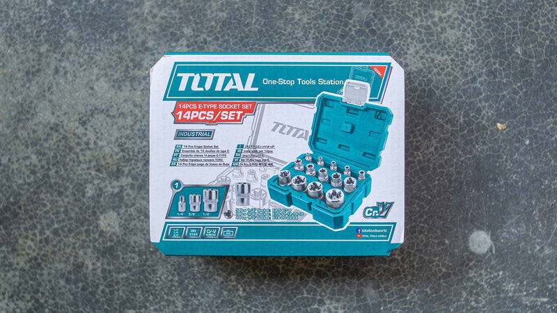 TOTAL TOOLS 14 Pcs E-Type socket set - THKTETS0114