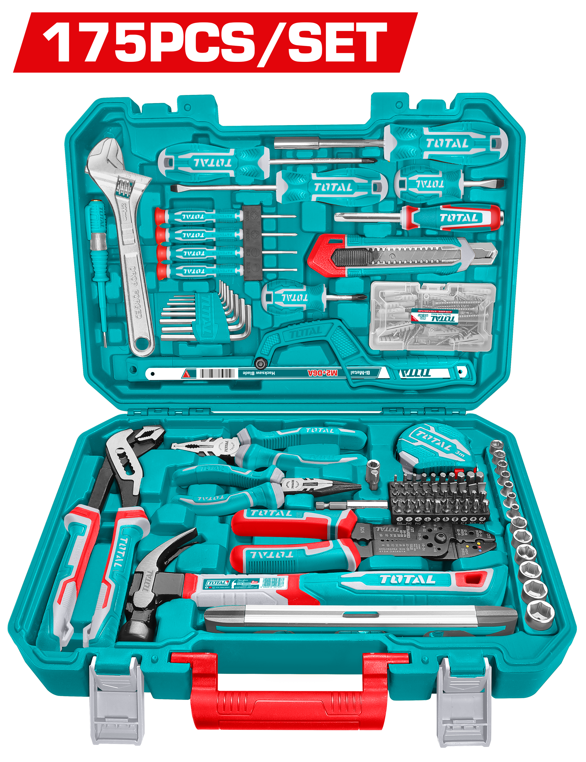 トライアルセット・サンプル T TOTAL TOOLS 175 Pcs Hand Tools Set with Sockets & Bits - THKTHP61757