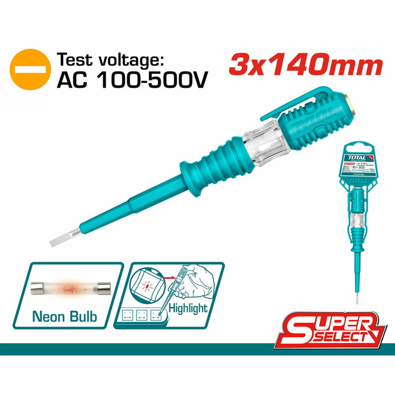 TOTAL TOOLS Test pencil 3 x 140mm / AC 100 - 500V - THT291408
