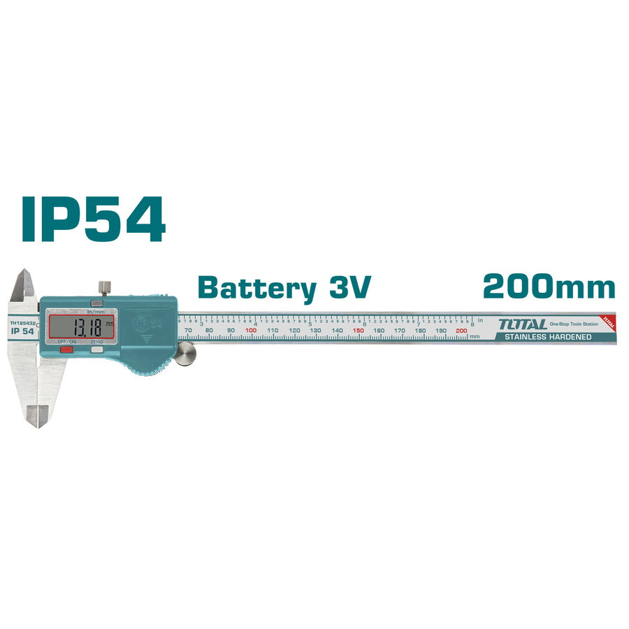 TOTAL TOOLS Digital caliper 8 Range 0 200mm TMT322006