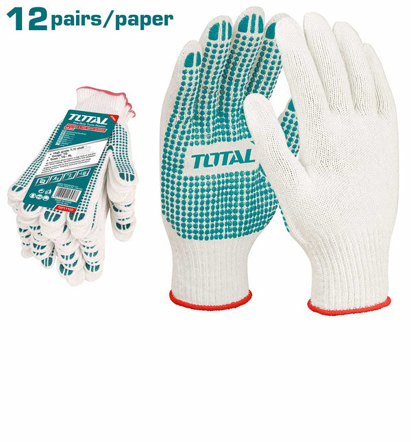 TOTAL TOOLS Knitted & PVC dots gloves - TSP11102