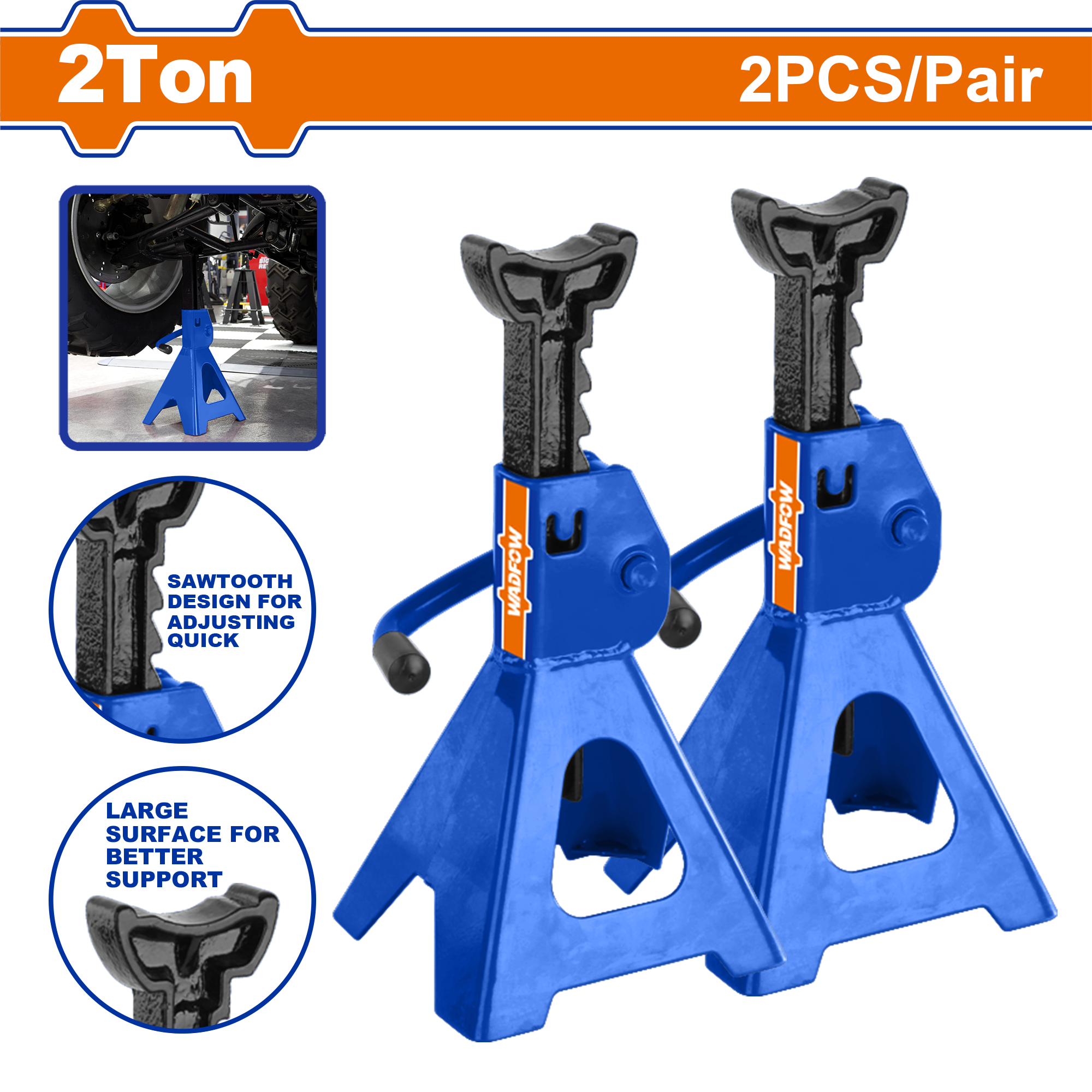 WADFOW 2pcs Jack stand 2 Ton -WHJS0201