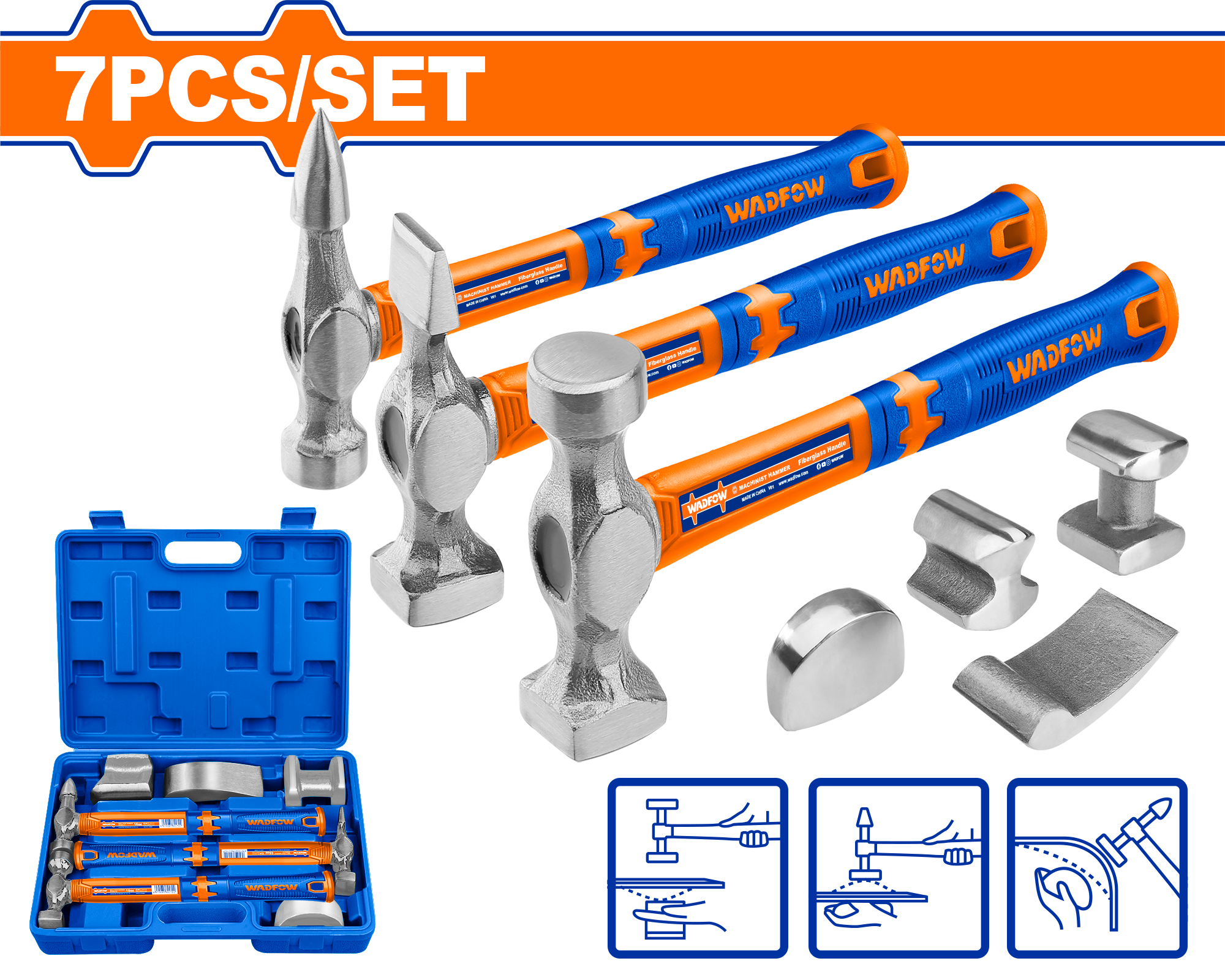 Wadfow-7 Pcs Body And Fender Hammer Set - WHZ1D07