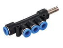 Male adabtor four Way Pneumatic Air tube fittings Tube 6mm Model TPKJ6