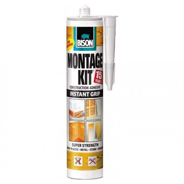 Bison Montage Kit Extra Strength Adhesive Glue for Metal, Plastic, Stone, Concrete and Wood, 350g, Made in Holland/BISON-MONTAGE