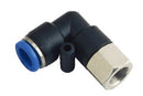 Female Elbow Pneumatic Connector 1/4" Thread x 10mm Tube – Model TPLF10-02
