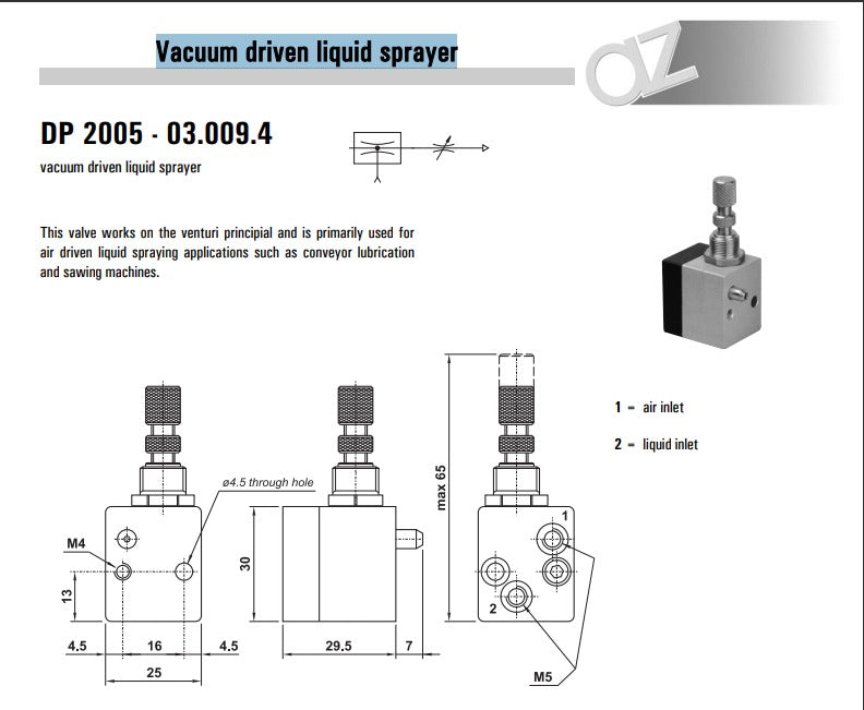 بخاخ سوائل يعمل بتقنية الفاكيوم ايطالى – موديل: DP2005

