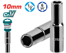 Total tools 1/2" Deep hexagonal socket  black nickel plated 10mm - THTST12103L