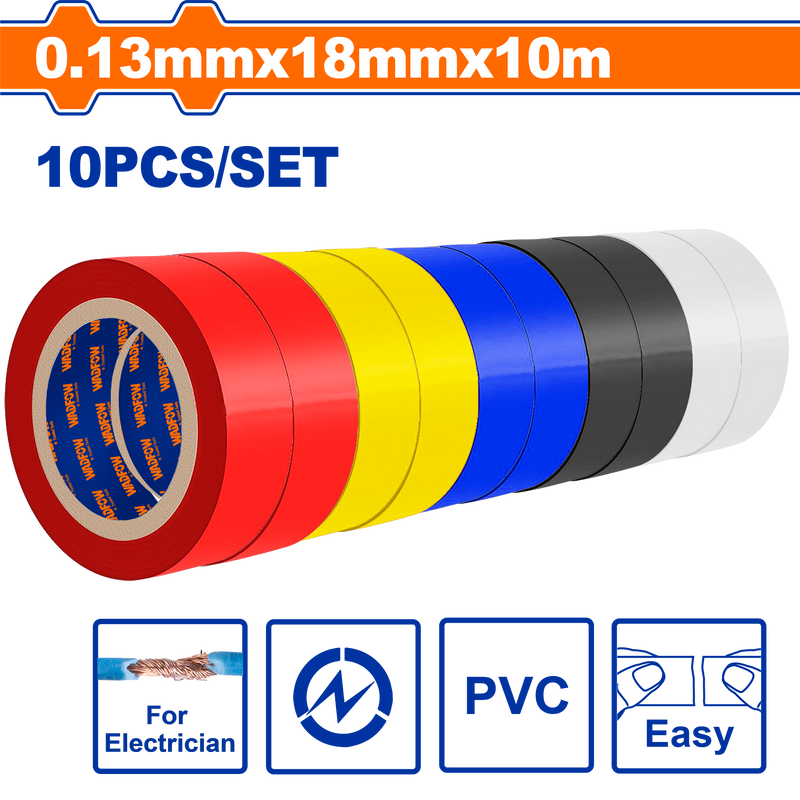 WADFOW PVC insulating tape 10 m 18 mm  10 pcs. - WPN1023