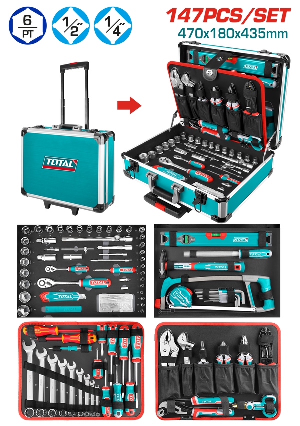 Total tools 147 Pcs handtools set -THKTHP21476