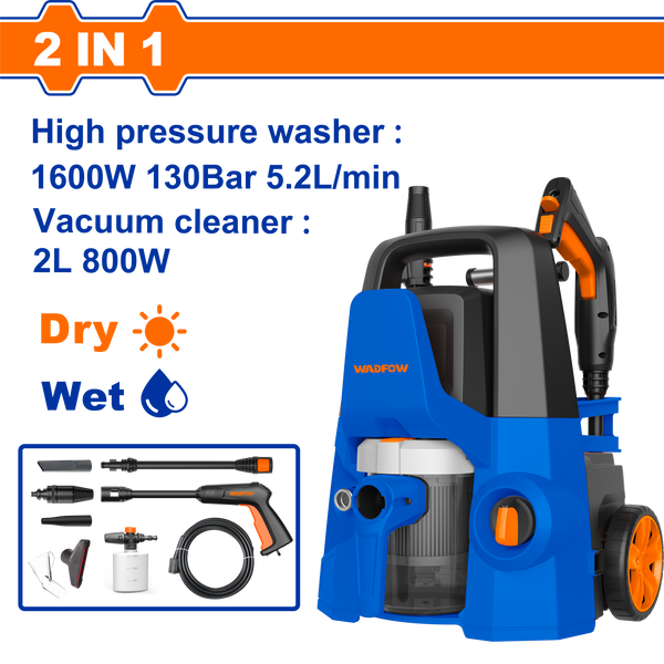 WADFOW 
2-in-1 Pressure washer  1600 w 130 bar & vacuum cleaner 800 w 
- WHP4A16