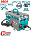 Total tools Inverter MAG/MIG/MMA/TIG Lift welding machine  160 Ah -  LCD - TMGT1601