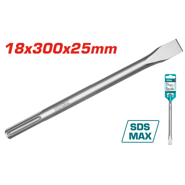 Total tools SDS max flat chisel 18 x 300 x 25 mm - TAC15221811