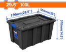 وادفو صندوق تخزين بلاستيك اسود 29.5 بوصه 100 لتر WTB331B