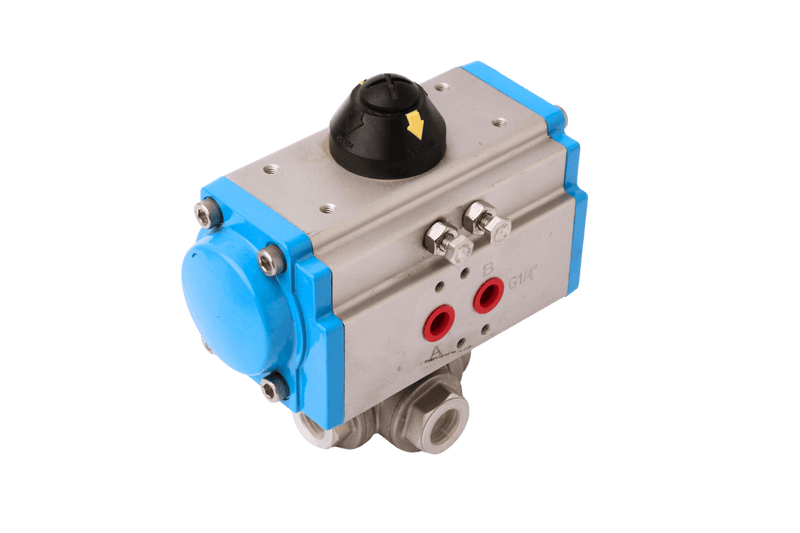 Actuator with 3-Way Stainless Steel  Ball Valve / model :QBV-3way