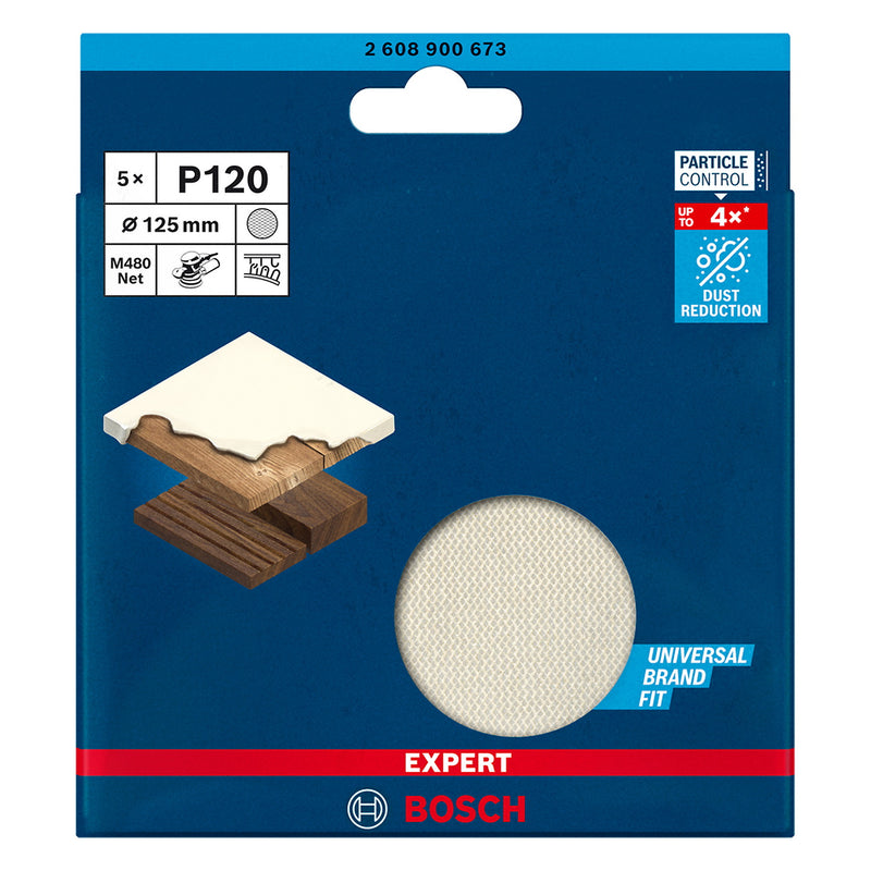 BOSCH  EXPERT M480  Router mesh sanding disc Unperforated Grit size 120 (Ø) 125 mm - 2608900673