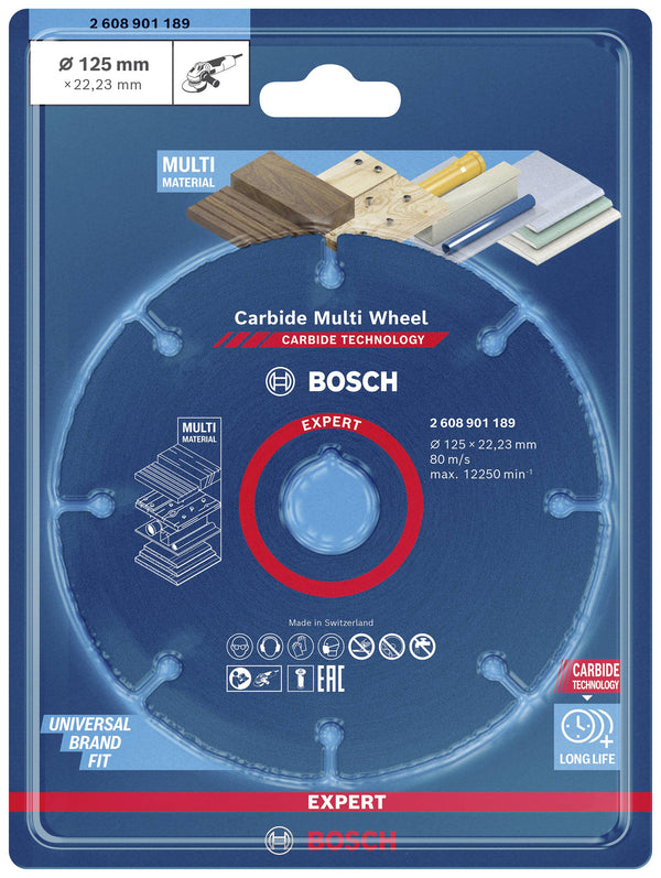 Bosch EXPERT CARBIDE MULTI WHEEL CUTTING DISCSFOR SMALL ANGLE GRINDERS - 2608901189