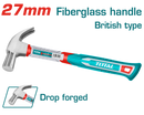 Total tools British type claw hammer 27mm with  fiberglass handle - THCH61027