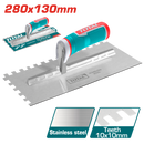 Total tools Plastering trowel with teeth 280x130mm (Plastic handle) - THTT81286