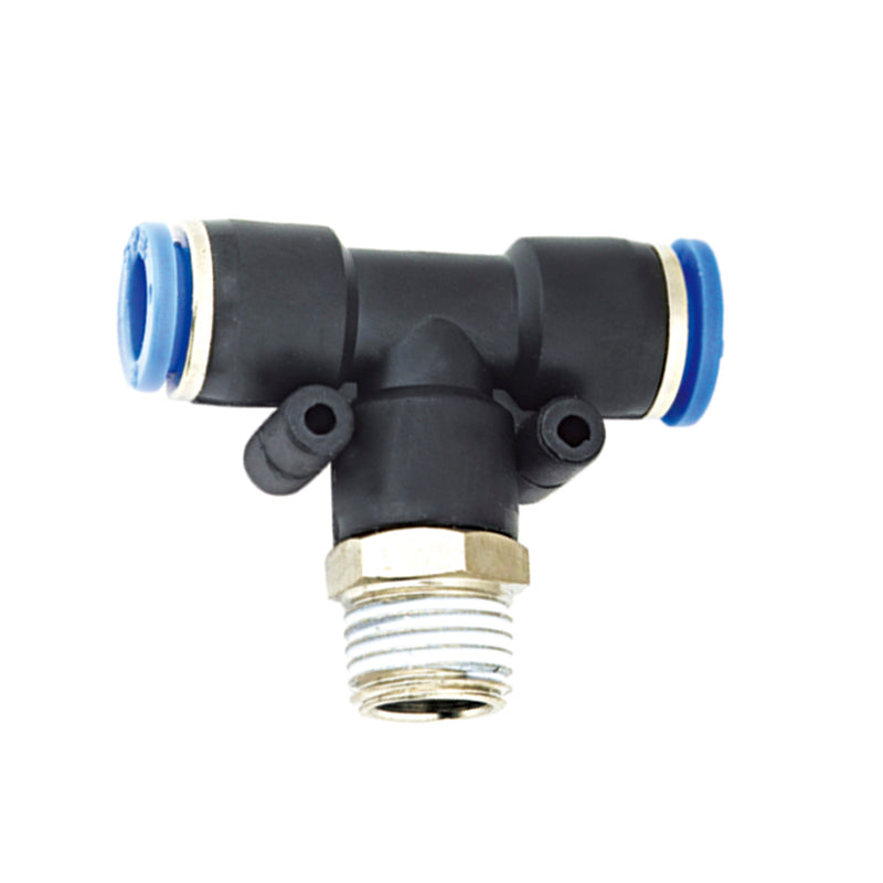 Male Thread T / Tee type Connector Three-way Pneumatic Air tube fittings Thread 3/8-inch x Tube 12mm Model TPB-12-03