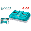 توتال تولز شاحن بطاريه 4 امبير لعدد 2 بطاريه مناسب لموديلات P20S مقاس 20 فولت  - TCLI2034