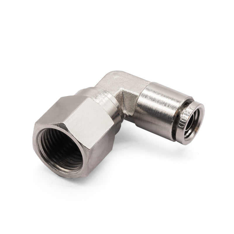 Female Elbow Metal Connector Pneumatic Air tube fittings Thread 1/4-inch x Tube 10mm Model MPLF10-02