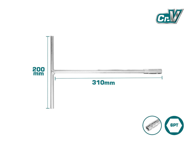 TOTAL TOOLS T-handle socket wrench 12mm-THTSW1206