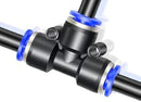 Pneumatic Union Tee Connector for 8mm–10mm–8mm Air Tubes – Model TPEW8-10
