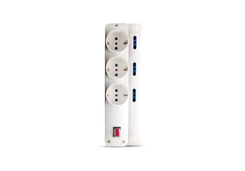 Elios BASIC 9 Sockets Power Strip – 3 m Cable – Black/White