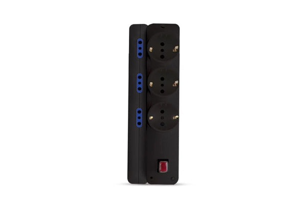 Elios BASIC 9 Sockets Power Strip – 3 m Cable – Black/White