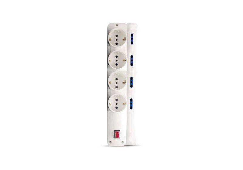 Elios BASIC 12 Sockets Power Strip – 3 m Cable – Black/White