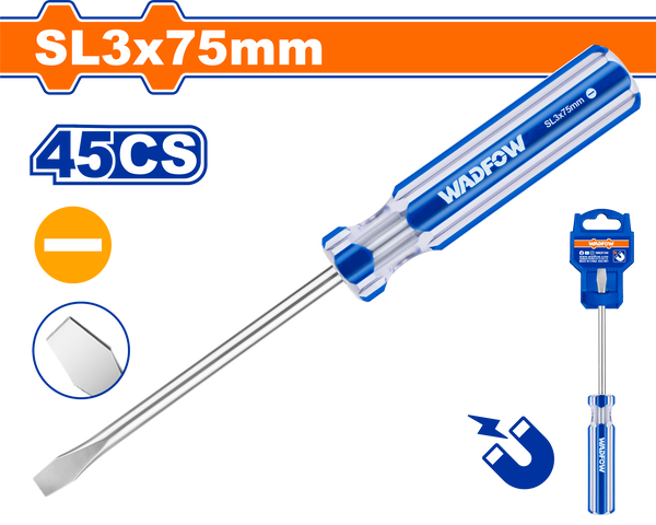 WADFOW
Slotted screwdriver
3 mm  75 mm 
- WSD5233