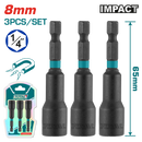 Total tools 3 Pcs impact magnetic nut set  8 mm - TAC270831