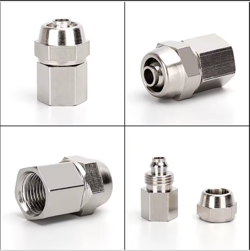 Female Mechanical Quick Connector Metal Nickel-Plated Pneumatic Air fittings Thread (-) x Tube (-)mm Model SP13