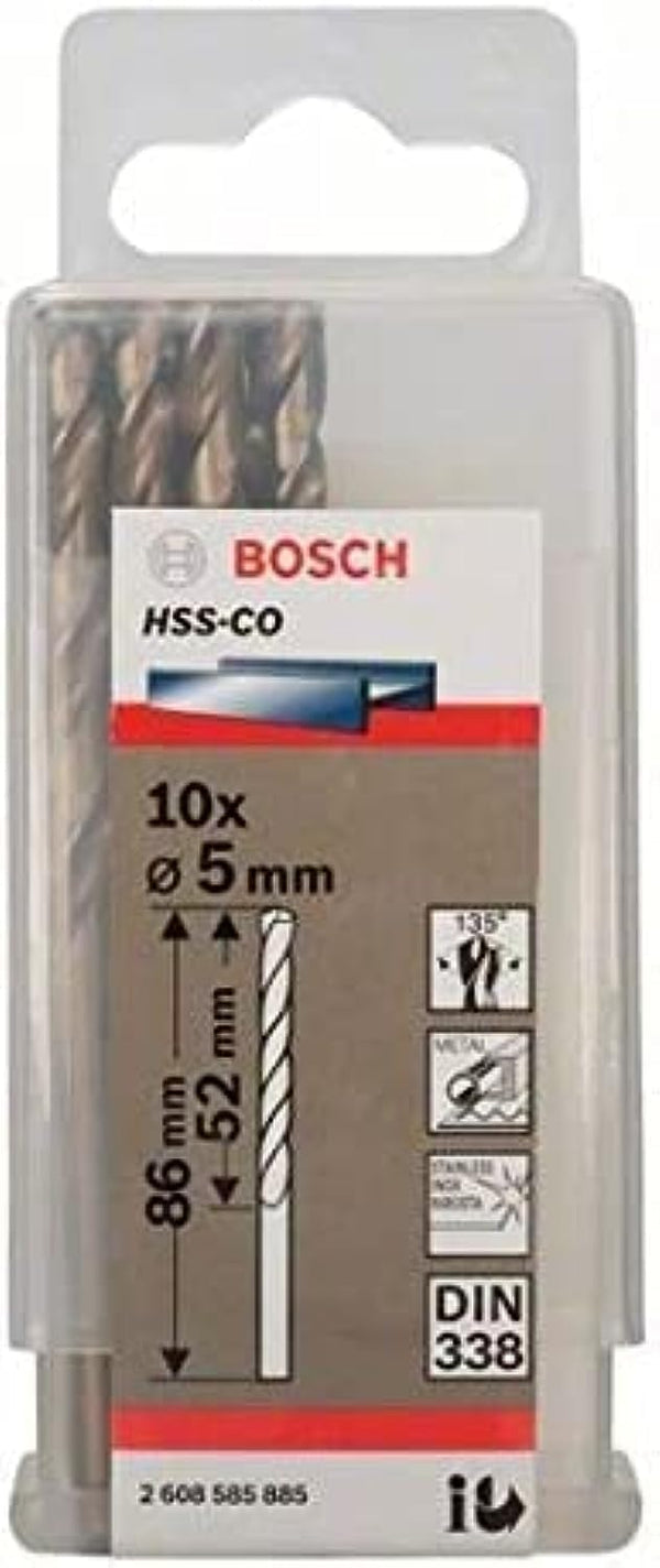 Bosch HSS TWIST DRILL BIT COBALT FOR ROTARY DRILLS/DRIVERS 5 MM - 2608585885