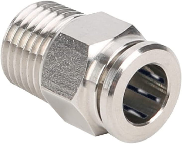 Male Connector Metal Pneumatic Air tube fittings Thread 1/2-inch x Tube 10mm Model MPC10-04